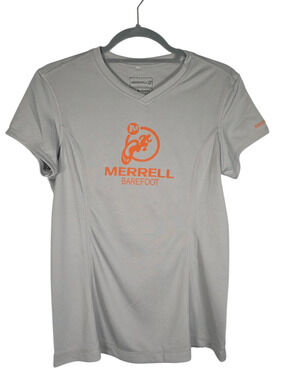 Merrell Barefoot Tech Tee NWT Women's Medium Gray Opti-Wick UPF 20+